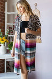 Heimish Full Size Animal Leopard and Stripe Open Cardigan Plus Size - Trendsi - Flyclothing LLC