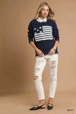 Umgee Distressed American Flag Sweater - Trendsi - Flyclothing LLC