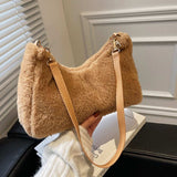 Faux Fur Removable Strap Shoulder Bag - Trendsi - Flyclothing LLC