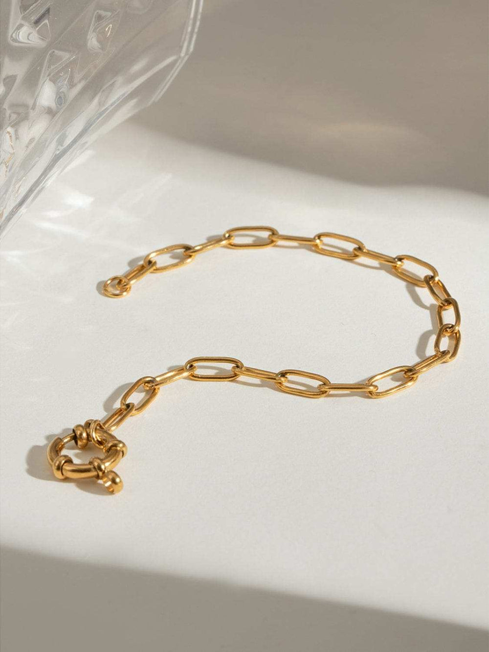 18K Gold-Plated Stainless Steel Chain Bracelet - Trendsi - Flyclothing LLC
