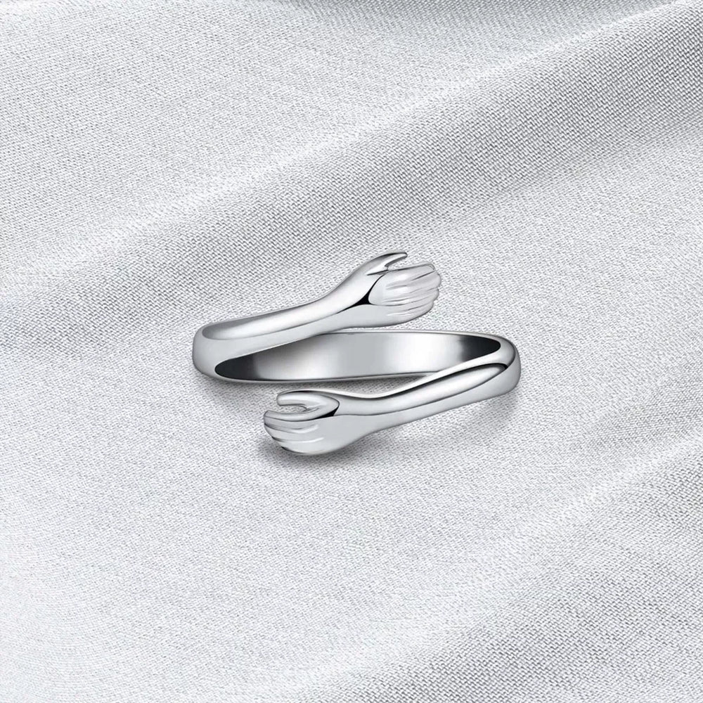925 Sterling Silver Hug Bypass Ring - Trendsi - Flyclothing LLC