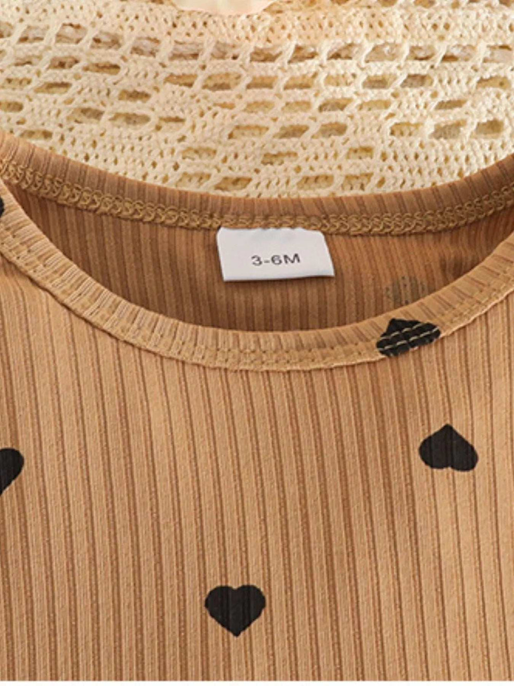 Children's Heart Print Ribbed Top and Pants Set - Trendsi - Flyclothing LLC