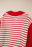 Striped Johnny Collar Long Sleeve Sweater - Trendsi - Flyclothing LLC