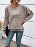 Full Size Round Neck Long Sleeve Top - Trendsi - Flyclothing LLC
