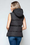Snobbish Snap and Zip Closure Hooded Vest - Trendsi - Flyclothing LLC