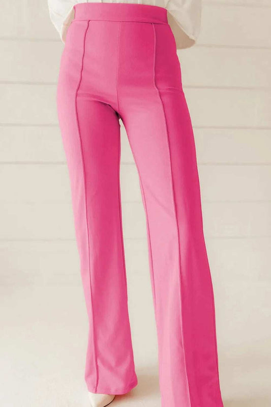 High Waist Straight Leg Pants - Trendsi - Flyclothing LLC