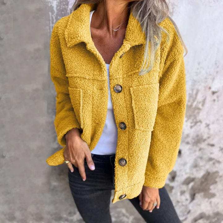 Full Size Fuzzy Button Up Drop Shoulder Jacket - Trendsi - Flyclothing LLC
