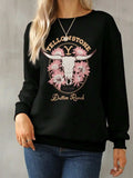 Graphic Round Neck Long Sleeve Sweatshirt - Trendsi - Flyclothing LLC
