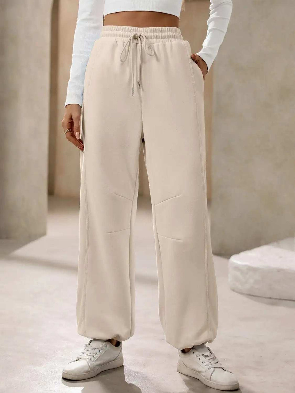 Drawstring Joggers with Pockets - Trendsi - Flyclothing LLC