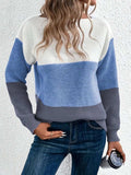 Color Block Boat Neck Sweater - Trendsi - Flyclothing LLC