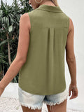 Full Size Johnny Collar Button Up Tank - Trendsi - Flyclothing LLC