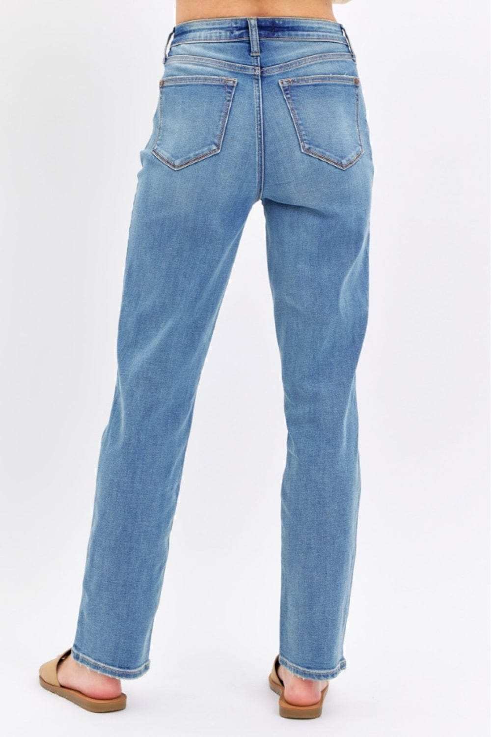 Judy Blue Full Size High Waist Straight Jeans - Trendsi - Flyclothing LLC