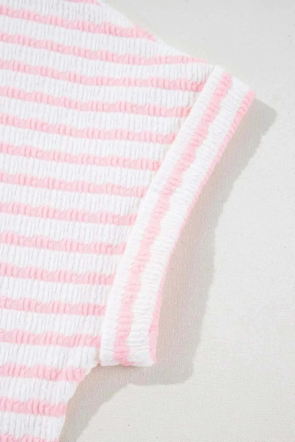 Stripe Knitted Short Sleeve Top and Drawstring Shorts Set - Trendsi - Flyclothing LLC