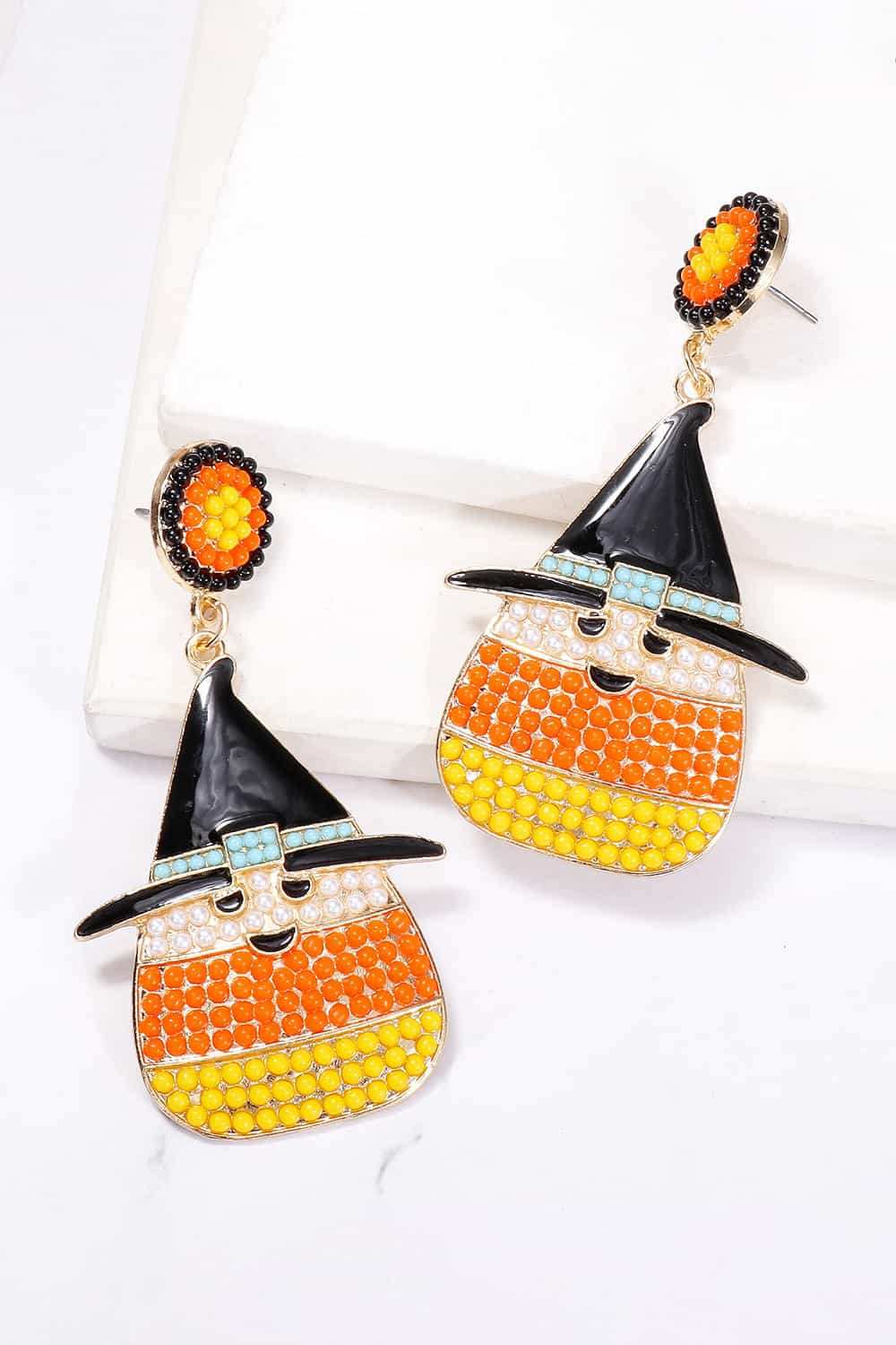 Witch's Hat Shape Synthetic Pearl Dangle Earrings - Trendsi - Flyclothing LLC
