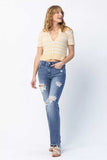 Judy Blue Full Size Mid Rise Destroy Straight Jeans Plus Size - Trendsi - Flyclothing LLC