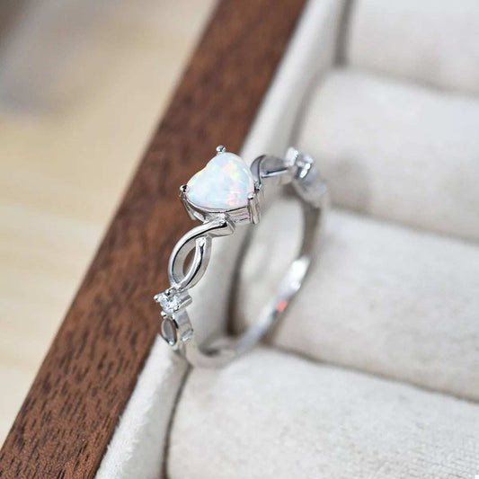 925 Sterling Silver Heart-Shaped Ring - Trendsi - Flyclothing LLC