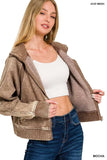 Zenana Acid Wash Zip Up Fleece Jacket - Trendsi - Flyclothing LLC