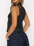Tied Solid Color Cami - Trendsi - Flyclothing LLC