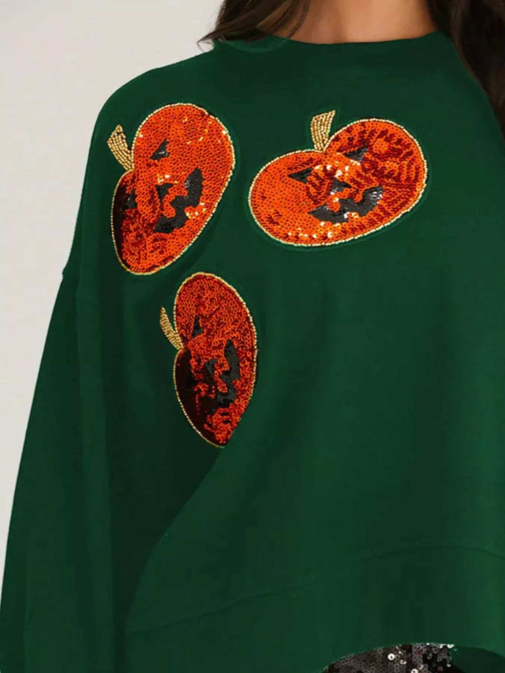 Halloween Pumpkin Round Neck Sweatshirt - Trendsi - Flyclothing LLC