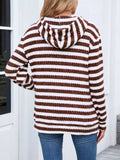 Striped Dropped Shoulder Hoodie - Trendsi - Flyclothing LLC