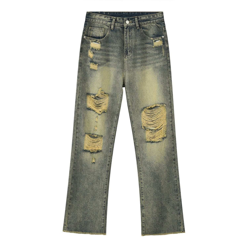 Distressed Mid Rise Jeans with Pockets - Trendsi - Flyclothing LLC