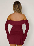 Devine Twisted Ruffled Off-Shoulder Long Sleeve T-Shirt - Trendsi - Flyclothing LLC