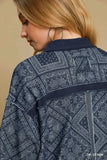 Umgee Paisley Print Denim Shirt Jacket - Trendsi - Flyclothing LLC