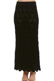 ADORA Scallop Trim Detail Knit Skirt - Trendsi - Flyclothing LLC
