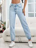 High Waist Jeans with Pockets - Trendsi - Flyclothing LLC