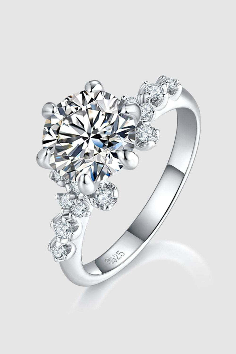 2 Carat Moissanite 925 Sterling Silver Ring - Trendsi - Flyclothing LLC