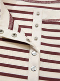 Striped Drop Shoulder Long Sleeve Henley Top - Trendsi - Flyclothing LLC