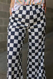 Checkered Wide Leg Pants - Trendsi - Flyclothing LLC