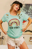 BiBi Cotton Slub Laser Top American Cow Boy Graphic - Trendsi - Flyclothing LLC