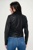 Coalition LA Knit Collared Faux Leather Crop Jacket - Trendsi - Flyclothing LLC