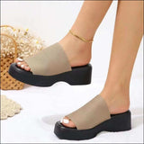 Open Toe Platform Cloth Sandals - Trendsi - Flyclothing LLC