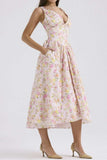 Floral V-Neck Sleeveless Midi Dress with Pockets - Trendsi - Flyclothing LLC