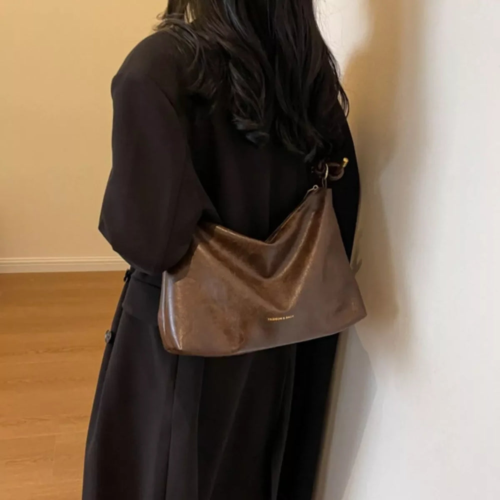 Knotted Strap Leather Handbag - Trendsi - Flyclothing LLC