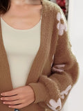 Floral Open Front Cardigan - Trendsi - Flyclothing LLC