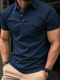Men's Full Size Collared Neck Short Sleeve Polo Plus Size - Trendsi - Flyclothing LLC