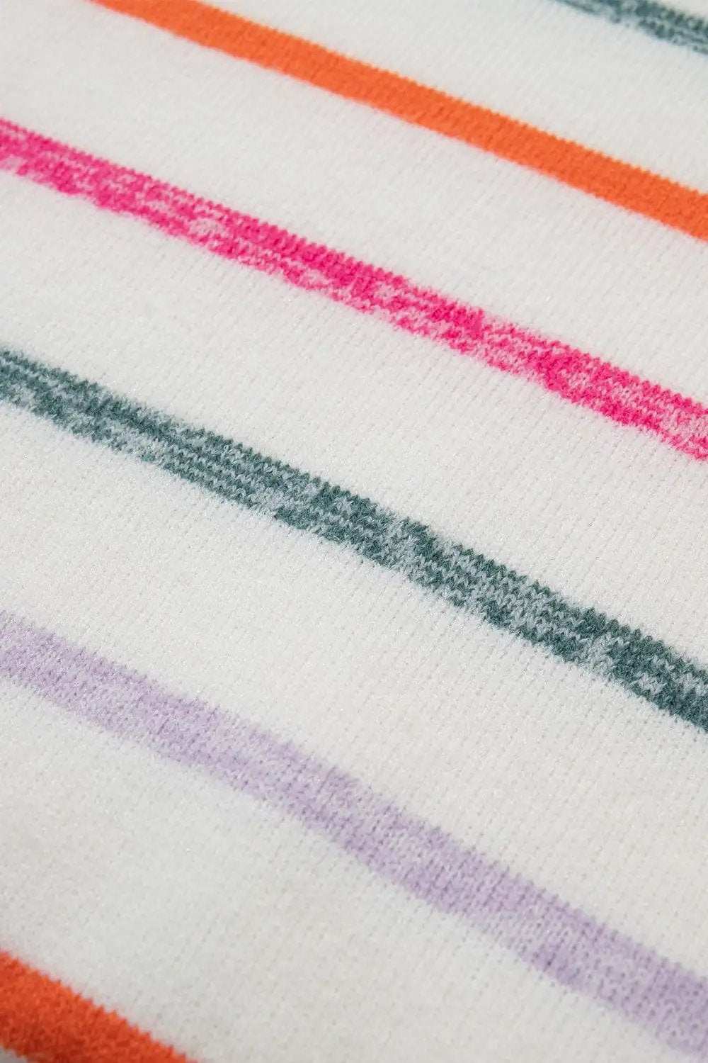 Striped Round Neck Dropped Shoulder Sweater - Trendsi - Flyclothing LLC