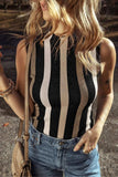 Striped Round Neck Knit Vest - Trendsi - Flyclothing LLC