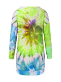 Full Size Tie-Dye Round Neck Long Sleeve Dress - Trendsi - Flyclothing LLC