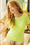 BiBi Burn Out Knit Top with Back Double Twist Detail - Trendsi - Flyclothing LLC