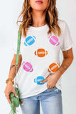 Football Round Neck Short Sleeve T-Shirt - Trendsi - Flyclothing LLC