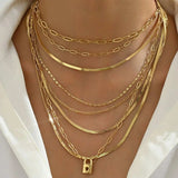 18K Gold-Plated Stainless Steel Multi-Layer Necklace - Trendsi - Flyclothing LLC