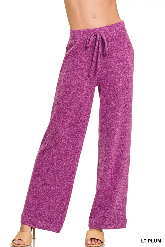 Zenana Soft Brushed Hacci Pants - Trendsi - Flyclothing LLC