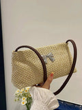 Woven Straw Shoulder Bag with Bow Detail - Trendsi - Flyclothing LLC