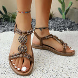 Open Toe Flats Sandals - Trendsi - Flyclothing LLC