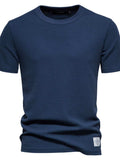 Men's Waffle-Knit Short Sleeve T-Shirt - Trendsi - Flyclothing LLC