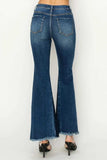 RISEN Full Size High Rise Side Shadow Seam Detail Slit Flare Jeans - Trendsi - Flyclothing LLC